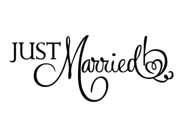 Vector just married sign svg wedding card wedding car