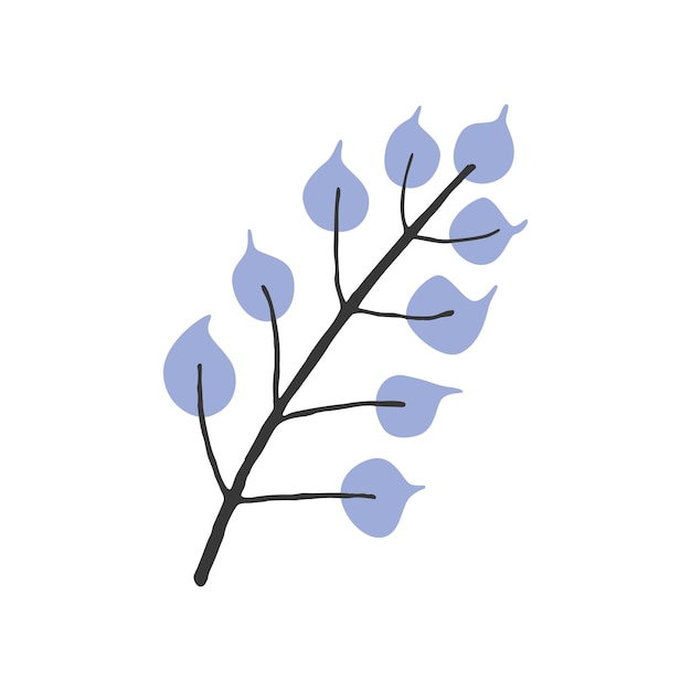 Just a minimalist twig Isolated branch on a white background Vector illustration of flat