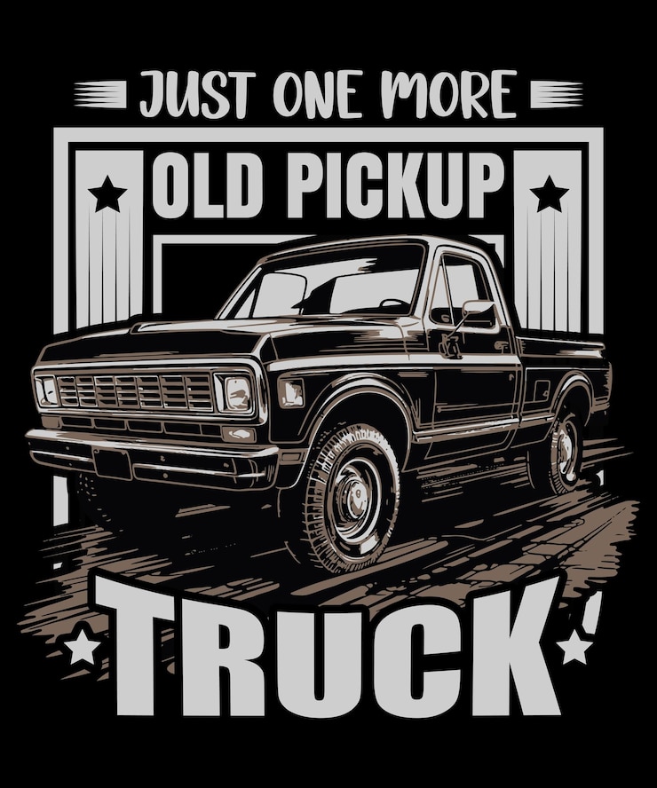 Vector just one more old pickup truck