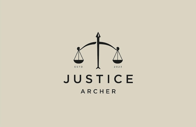 Justice of archer logo design template flat vector