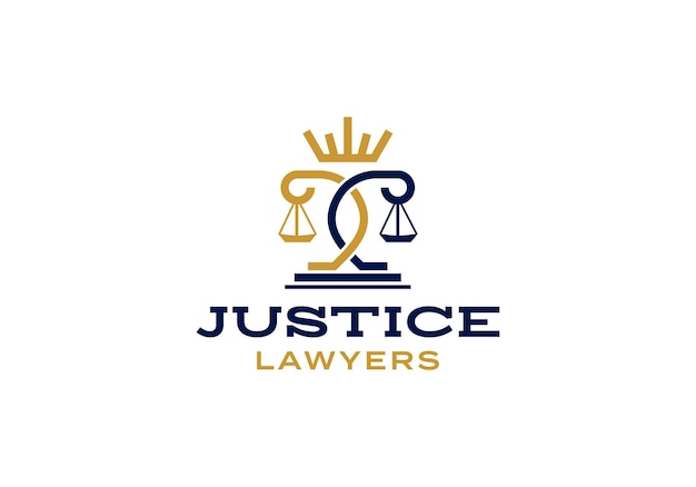 Justice attorney law firm business logo design template