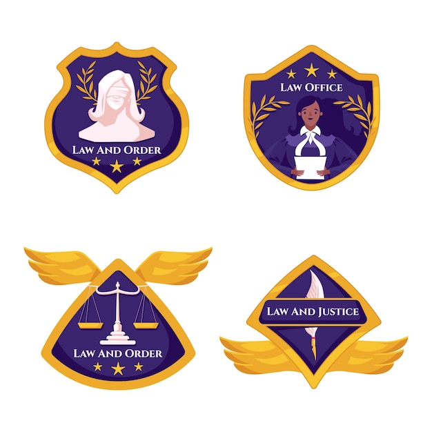 Justice badges in flat design