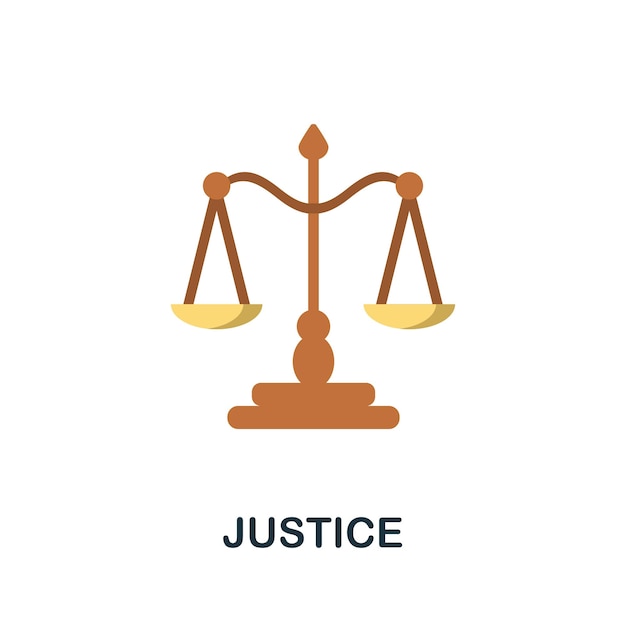 Justice icon Simple element from core values collection Creative Justice icon for web design templates infographics and more