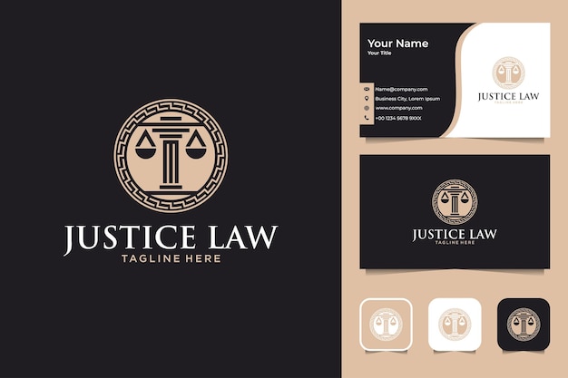 Justice law elegant logo design and business card
