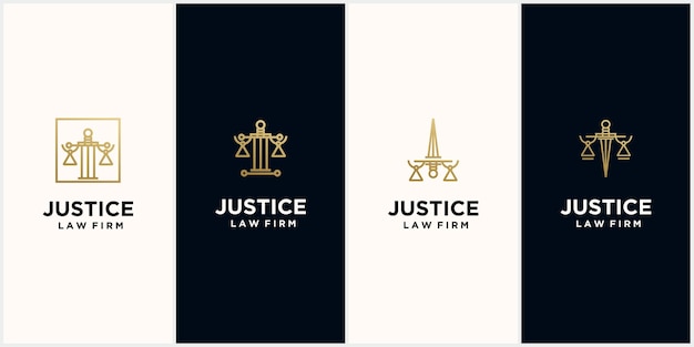 Justice law firm logo with gold color, firm, law, justice