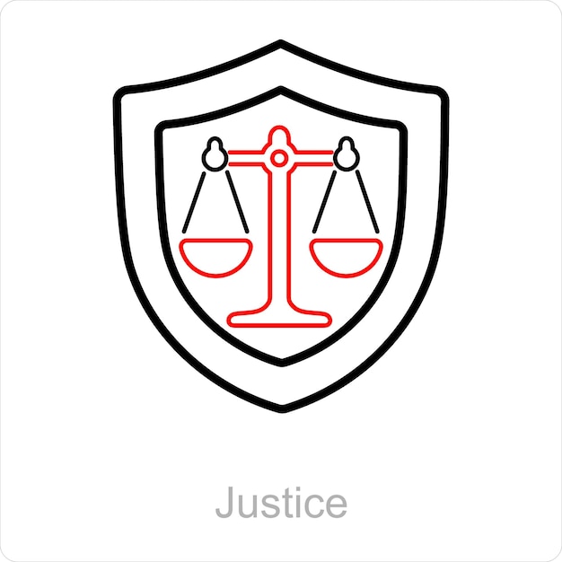 Justice and law icon concept