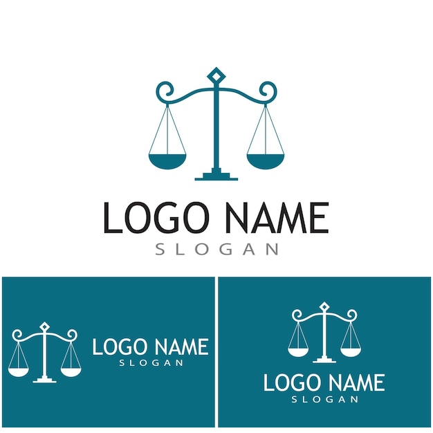 Diritto di giustizia logo template illsutration vettoriale design logo