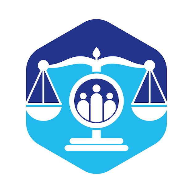 Вектор дизайна логотипа людей правосудия юридическая фирма и дизайн шаблона логотипа людей