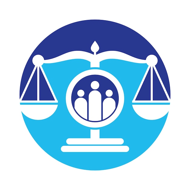 Justice people logo design vector Law firm and people logo icon template design