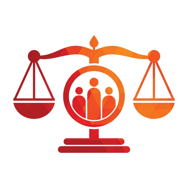 Disegno del logo del popolo della giustizia vettore disegno del modello dell'icona del logo dello studio legale e del popolo