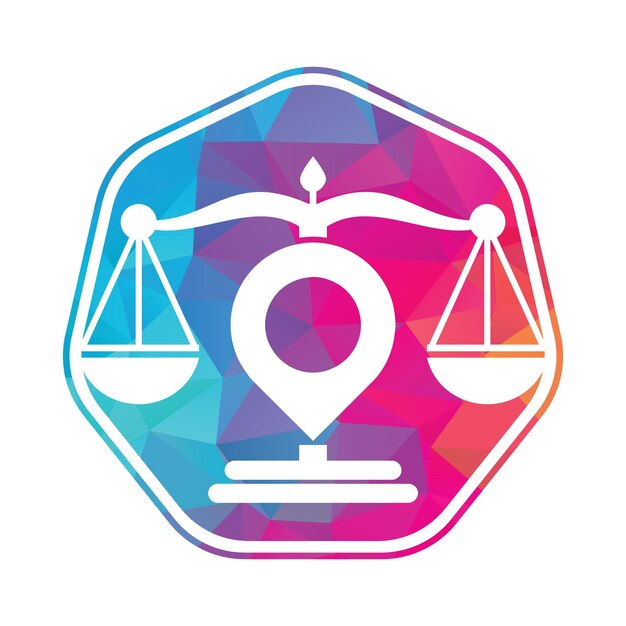 Векторный шаблон логотипа точки справедливости Концепция дизайна логотипа Creative Law Firm