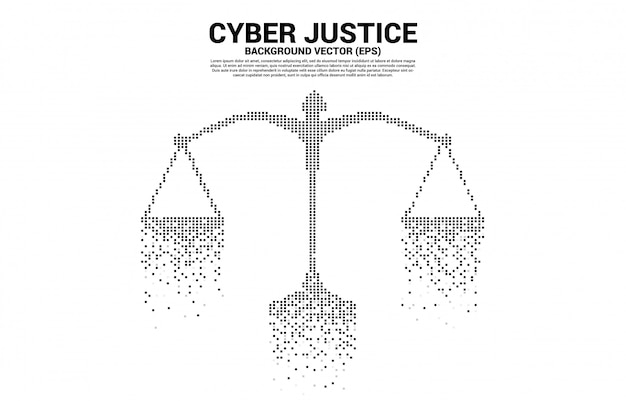 正義は、正方形ピクセルのデジタルスタイルから拡大します。サイバー社会的判断の概念