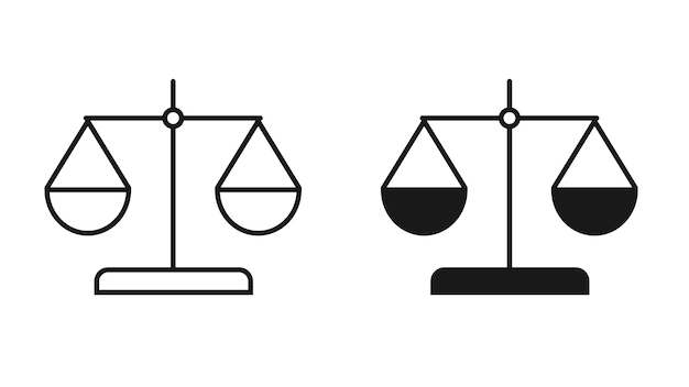 Дизайн иконы Justice Scale в сбалансированных и декоративных формах