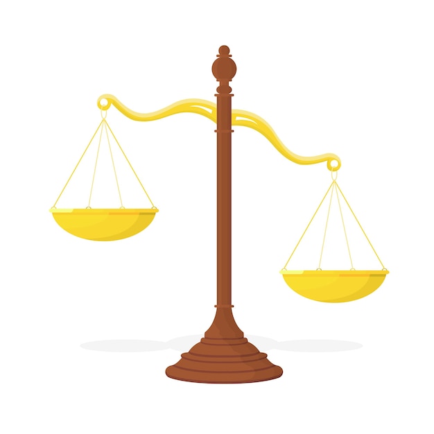 L'icona della bilancia della giustizia il simbolo dell'equilibrio della legge