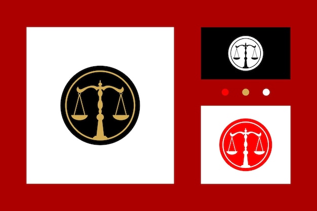 Bilancia della giustizia legge legale icona logo vector design ispirazione