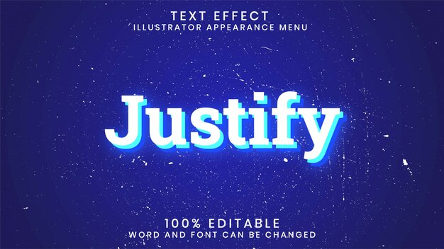 Шаблон стиля эффекта текстового редактора justify editable glowing glow