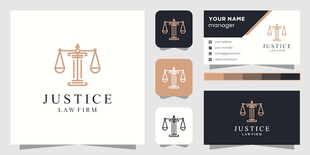 Justitie advocaat logo en visitekaartje