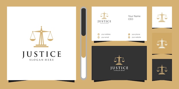 Justitie logo ontwerp en visitekaartje