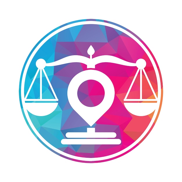 Justitie punt logo vector sjabloon Creatief advocatenkantoor logo ontwerpconcept