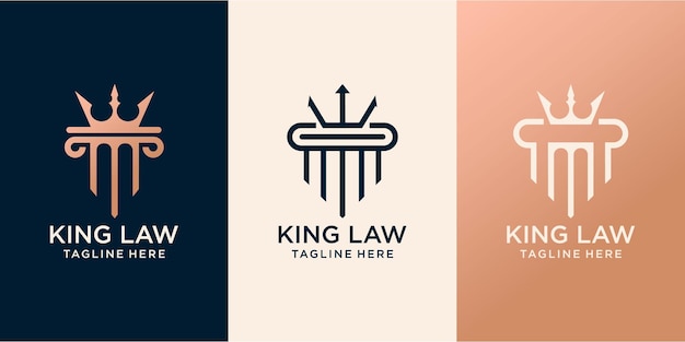 Justitie wet koning logo ontwerp vector