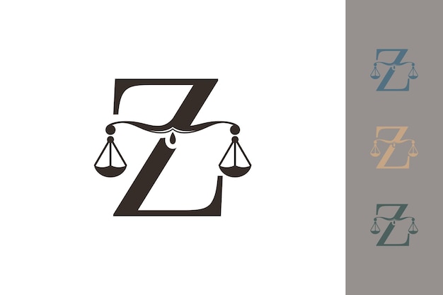 justitie wet logo met letter z logo ontwerpconcept