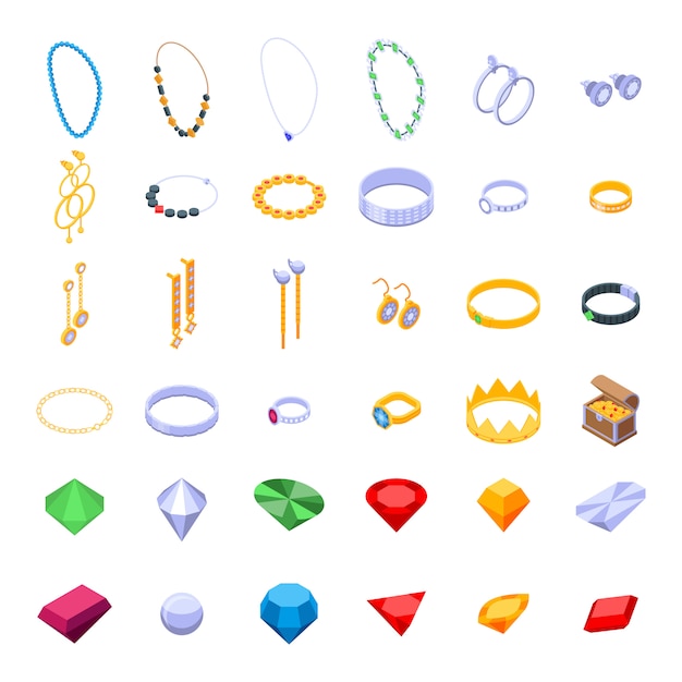 Vector juwelier iconen set