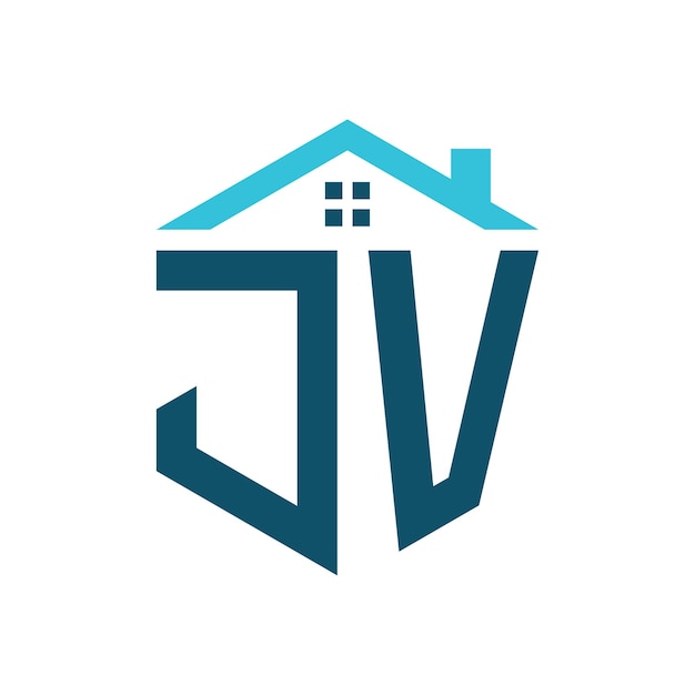 JV House Logo Design Template Letter JV Logo for Real Estate Construction or any House Related Business