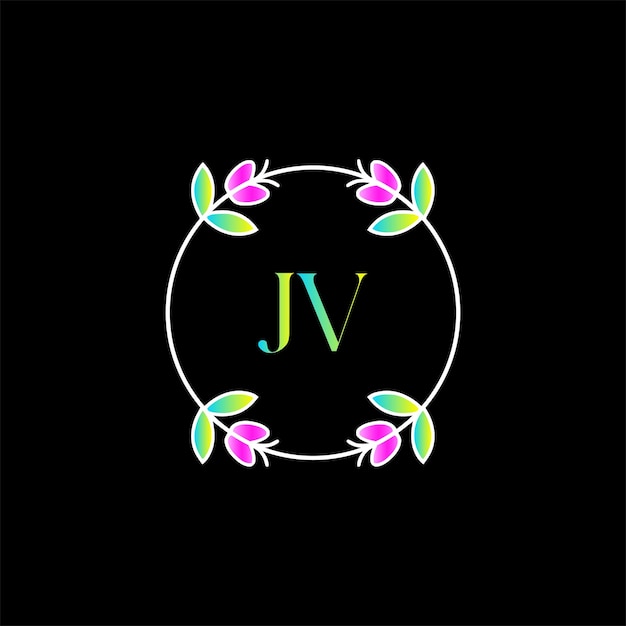 JV Monogram-logotype voor feestgebeurtenis, bruiloft, wenskaart, uitnodiging Vectorsjabloon