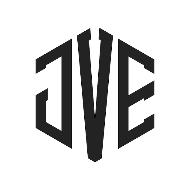 JVE Logo Design Initial Letter JVE Monogram Logo using Hexagon shape