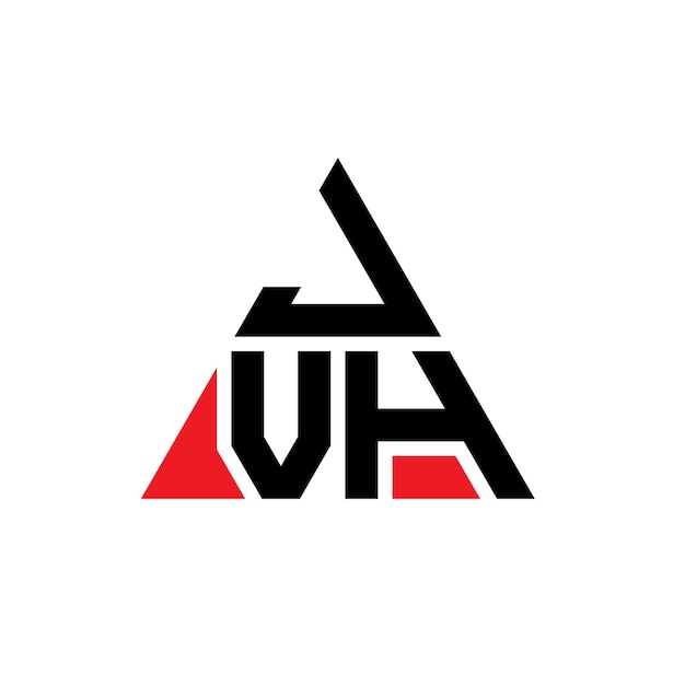 JVH driehoek letter logo ontwerp met driehoek vorm JVH drihoek logo ontwerp monogram JVH driehoek vector logo sjabloon met rode kleur JVH triangulaire logo eenvoudig elegant en luxe logo