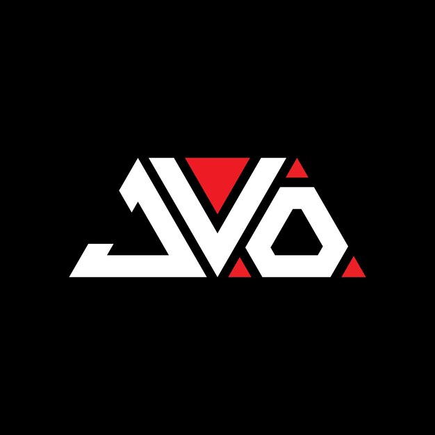 Vector jvo driehoek letter logo ontwerp met driehoek vorm jvo driehoek logo ontwerp monogram jvo drie hoek vector logo sjabloon met rode kleur jvo driehuizige logo eenvoudig elegant en luxueus jvo logo