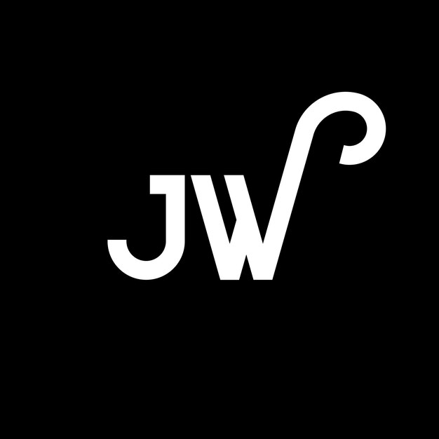 Vettore jw letter logo design on black background jw creative initials letter logo concept jw letter design jw white letter design on black backdrop jw jw logo