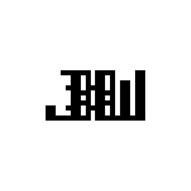 JWモノグラムロゴデザイン文字テキスト名シンボルモノクロロゴタイプアルファベット文字シンプルロゴ