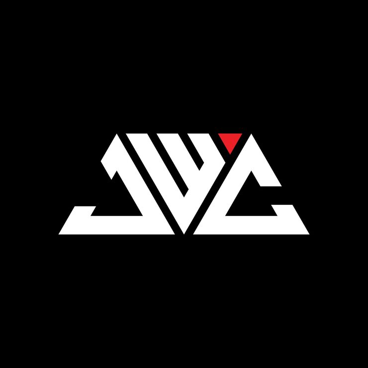 Vector jwc triangle letter logo design with triangle shape jwc triangle logo design monogram jwc triangle vector logo template with red color jwc triangular logo simple elegant and luxurious logo jwc