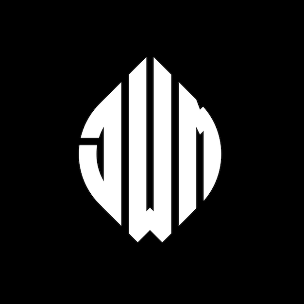 jwm circle letter logo design with circle and ellipse shape jwm ellipse letters with typographic style the three initials form a circle logo jwm circle emblem abstract monogram letter mark vector