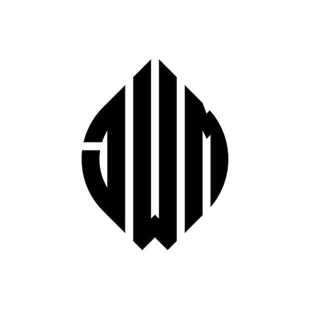 jwm circle letter logo design with circle and ellipse shape jwm ellipse letters with typographic style the three initials form a circle logo jwm circle emblem abstract monogram letter mark vector