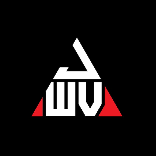 Vector jwv driehoek letter logo ontwerp met driehoek vorm jwv tweehoek logo ontwerp monogram jwv vierhoek vector logo sjabloon met rode kleur jwv drihoekige logo eenvoudig elegant en luxe logo
