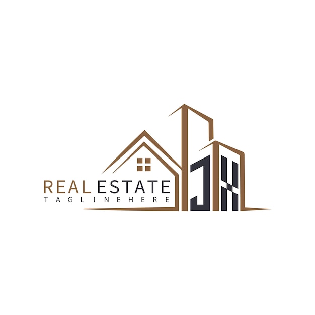 JX initial monogram logo for real estate with home shape creative design