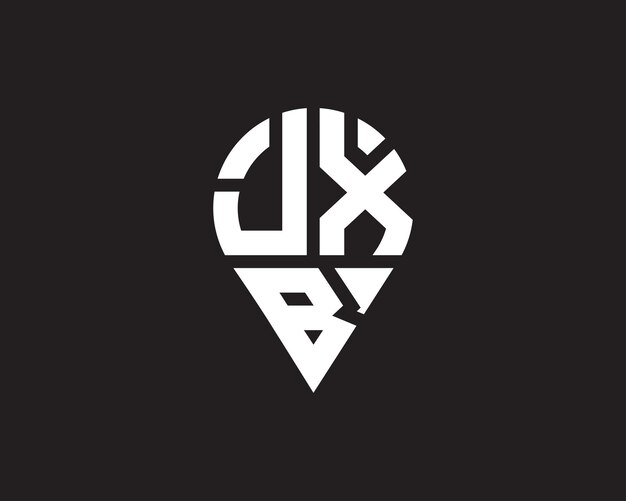 JXB letter location shape logo design