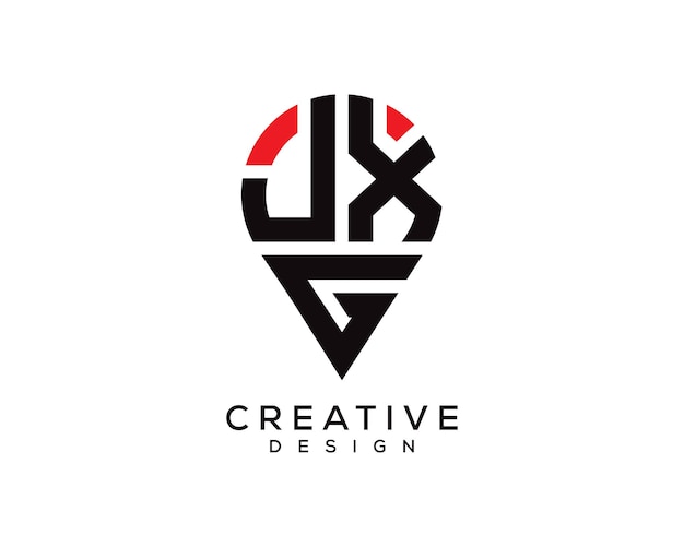 JXG letter location shape logo design