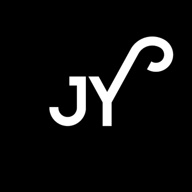 Vector jy letter logo design on black background jy creative initials letter logo concept jy letter design jy white letter design on black background j y j y logo