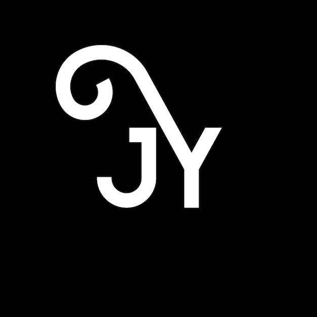 Vector jy letter logo design on black background jy creative initials letter logo concept jy letter design jy white letter design on black background j y j y logo