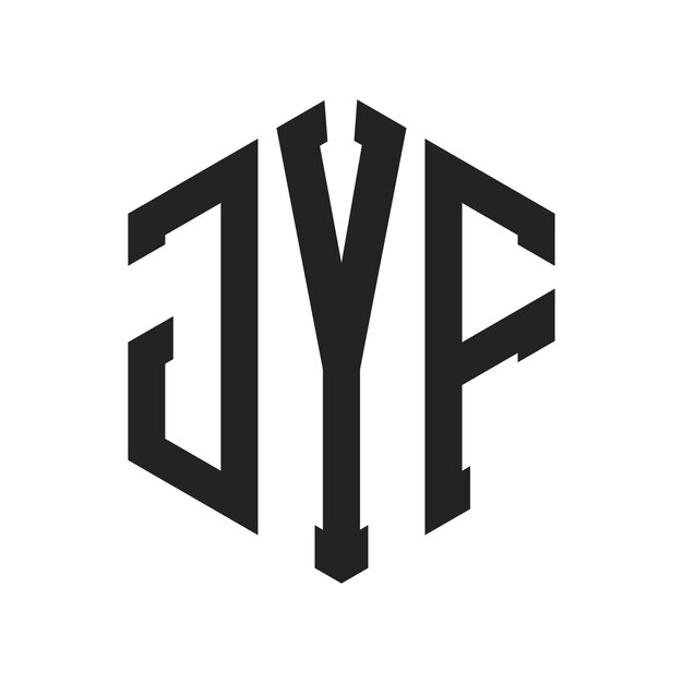 JYF Logo Design Initial Letter JYF Monogram Logo using Hexagon shape