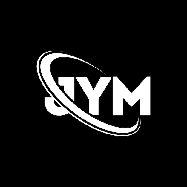 JYM ロゴ JYM LETTER JYM 文字 ロゴデザイン イニシャル JYMロゴ 円と大文字でリンクされた JYMモノグラム ロゴ 技術ビジネスと不動産ブランドのJYMタイポグラフィー