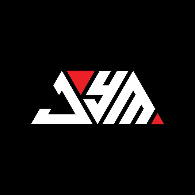 삼각형 모양의 JYM 삼각형 로고 디자인, 모노그램 JYM 세각형 터 로고 템플릿, 빨간색 JYM 사각형 로그, 간단하고 우아하고 고급스러운 JYM 로고