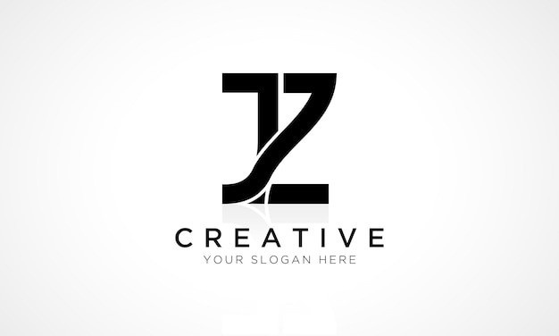 JZ Letter Logo Design Vector Template Alfabet Initial Letter JZ Logo Design Met Glanzende Reflectie Zakelijke Illustratie