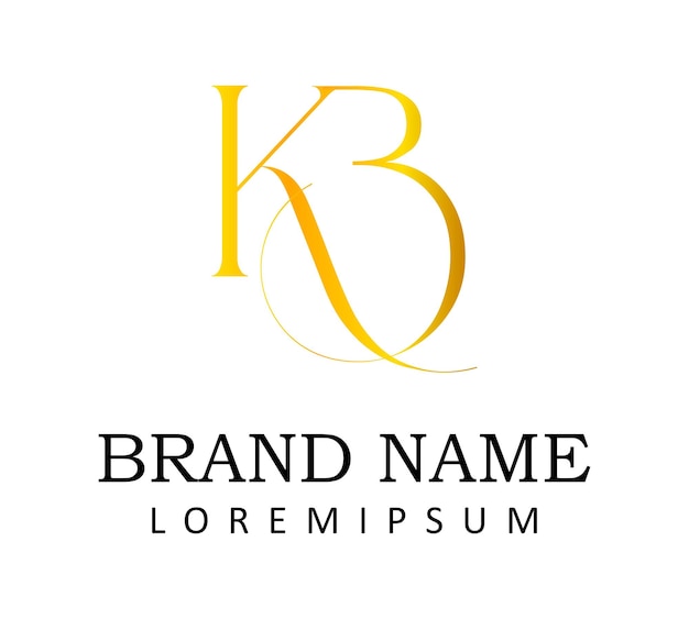 K and B Letter Logo Design Template