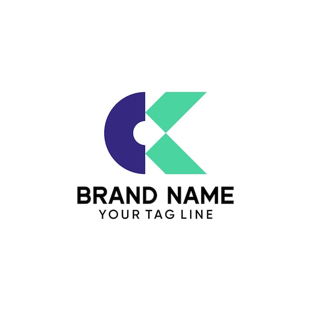 k, ck logo concept