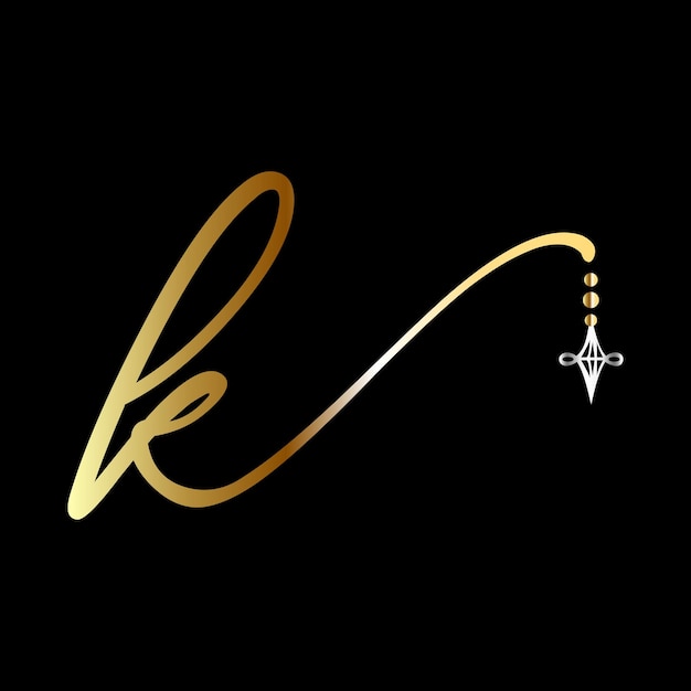K eerste bruiloft logo handschrift sieraden logo sjabloon vector