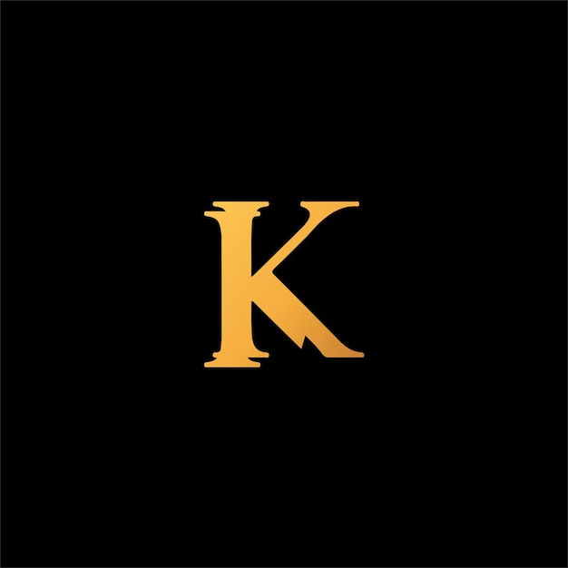 Vector k eerste ontwerp luxe kleurenlogo